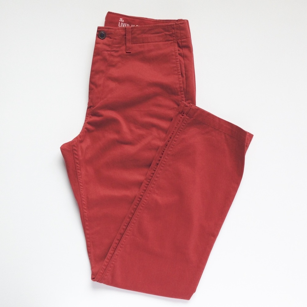 32x30 Gap Soft Lived in Chinos Slim Fit Brick Red